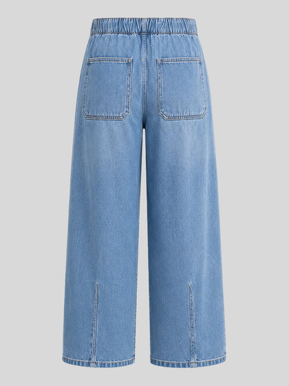 Relaxed Low-Rise Wide-Leg Denim Jeans