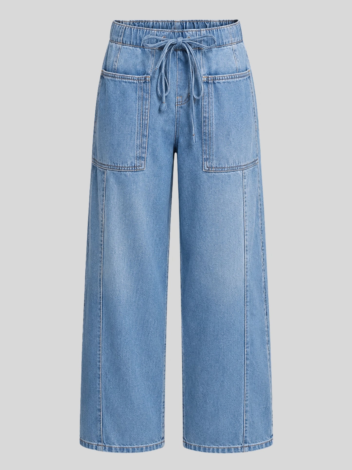Relaxed Low-Rise Wide-Leg Denim Jeans