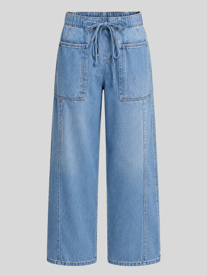 Relaxed Low-Rise Wide-Leg Denim Jeans