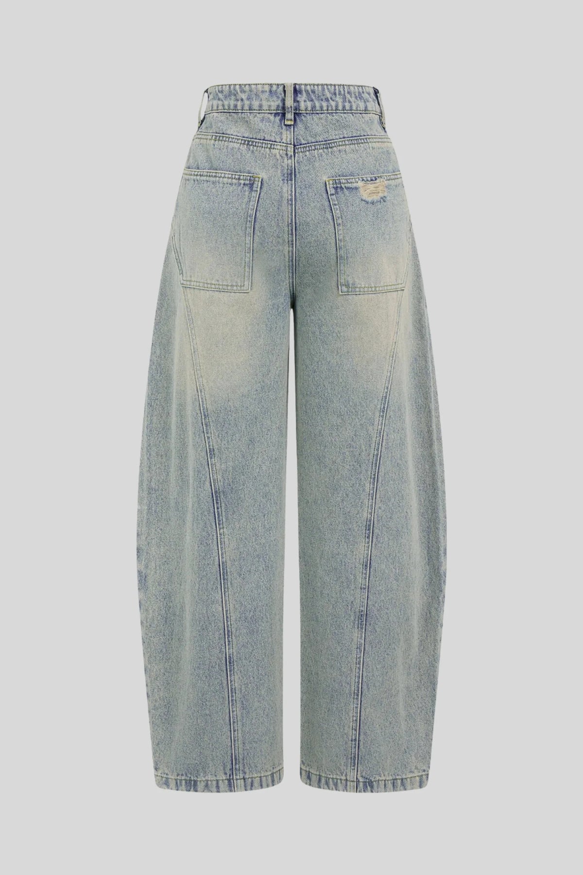 Distressed Flared Light-Wash Jeans Light Blue