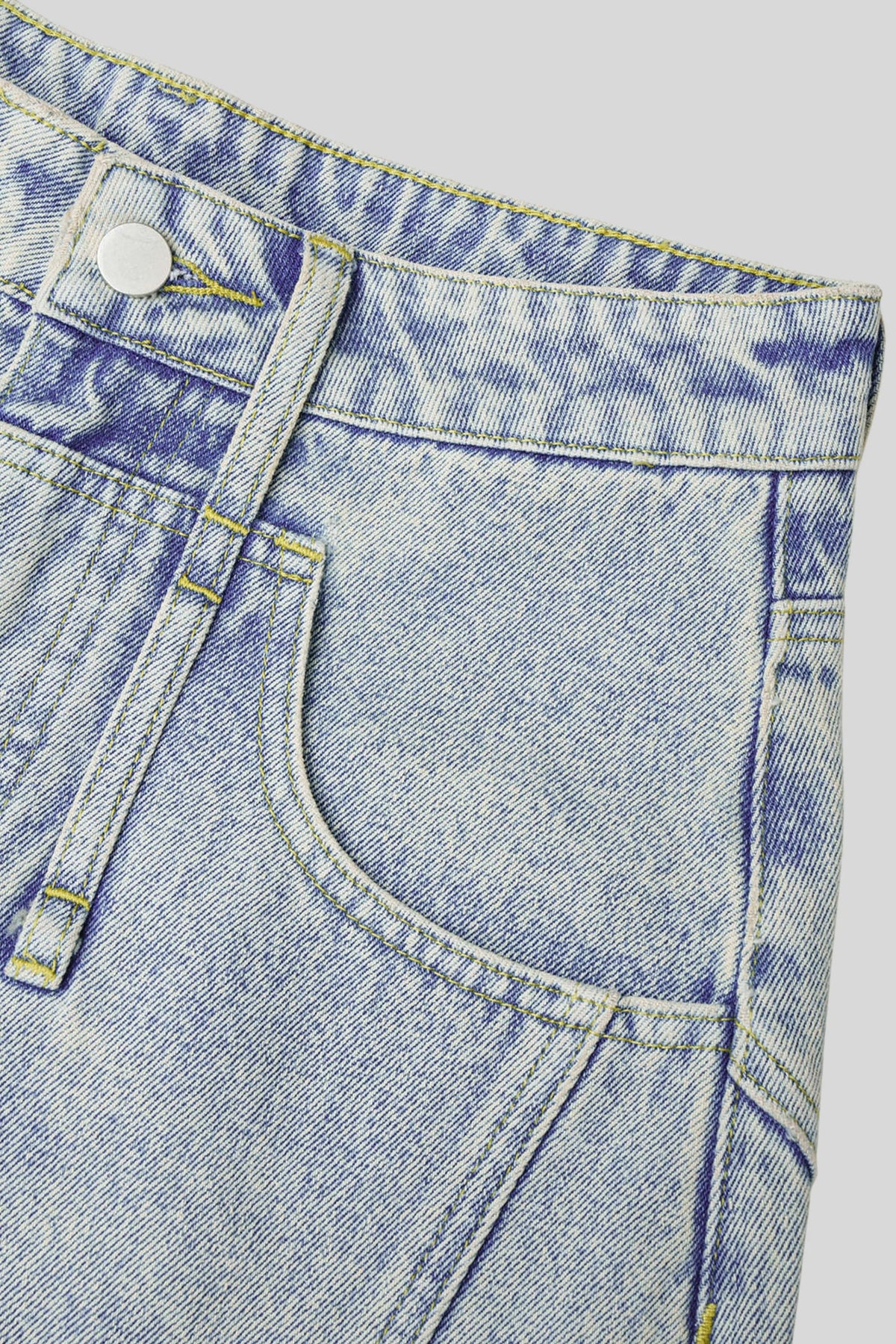 Distressed Flared Light-Wash Jeans Light Blue