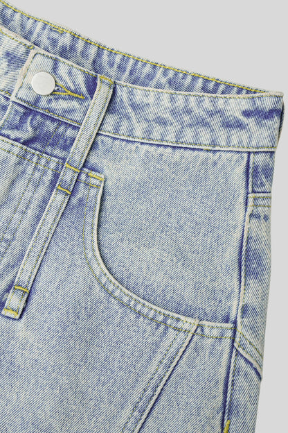 Distressed Flared Light-Wash Jeans Light Blue