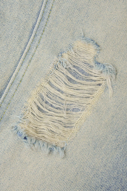 Distressed Flared Light-Wash Jeans Light Blue