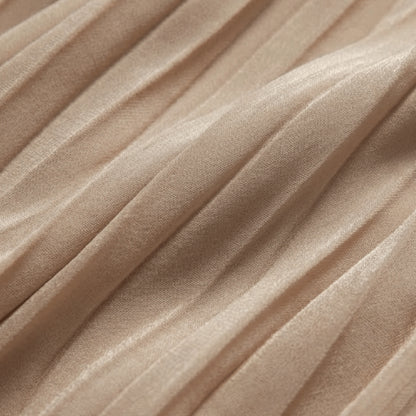 Elegant Pleated Maxi Dress_biege