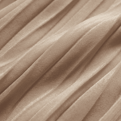 Elegant Pleated Maxi Dress_biege