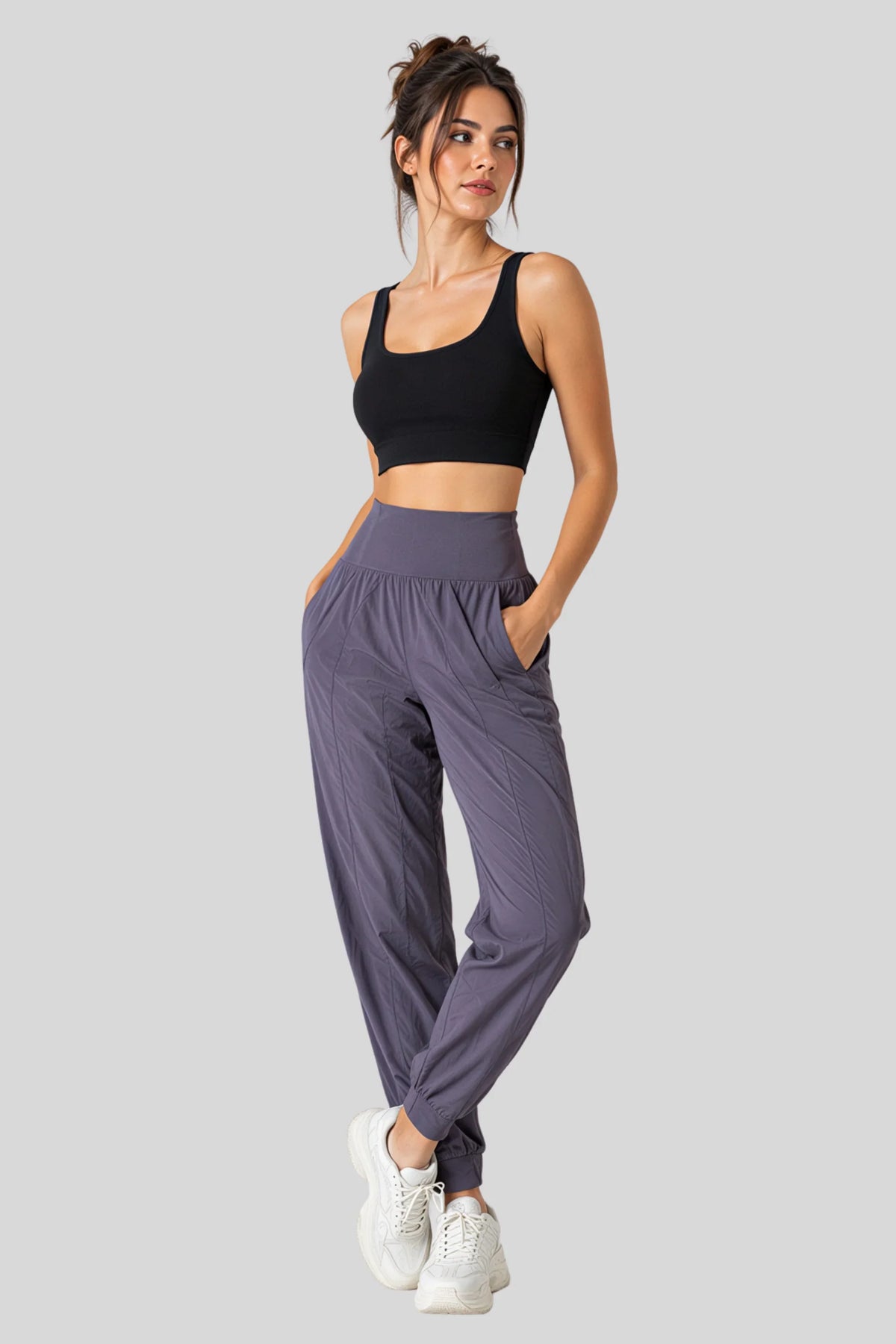 Long Yoga & Sports Jogger Pants – Blue Grey Blue Grey