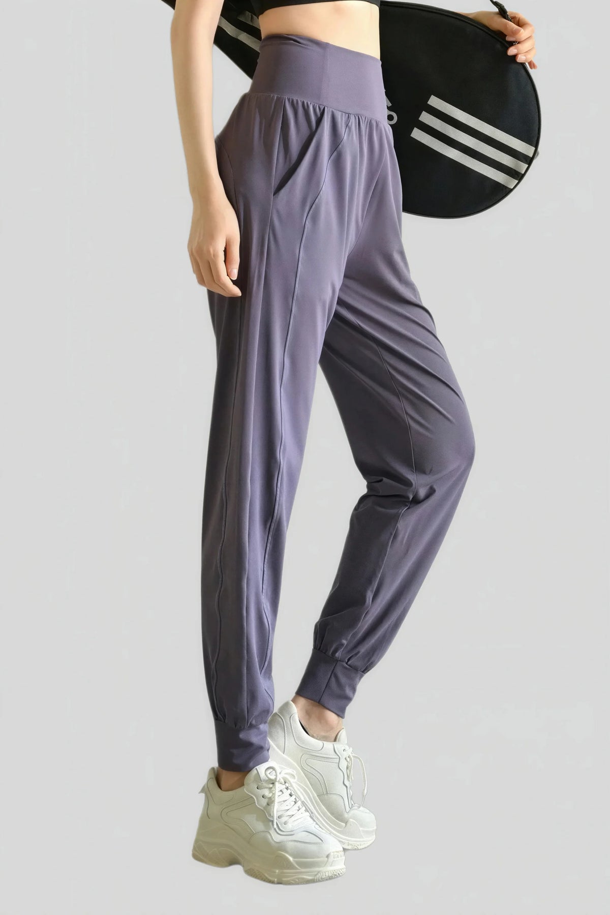 Fleece-Lined Sweatpants by ALZYA JOGGER purple Grey Blue Grey