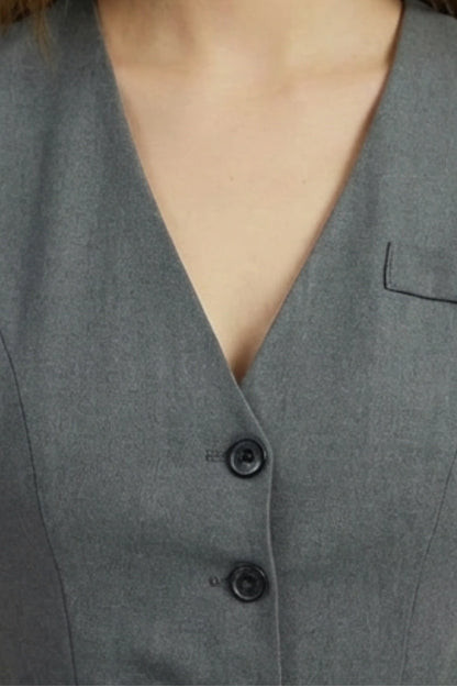 Alzya Grey Wide Leg Sleeveless Jumpsuit � High Waist Belted � DARK GREY