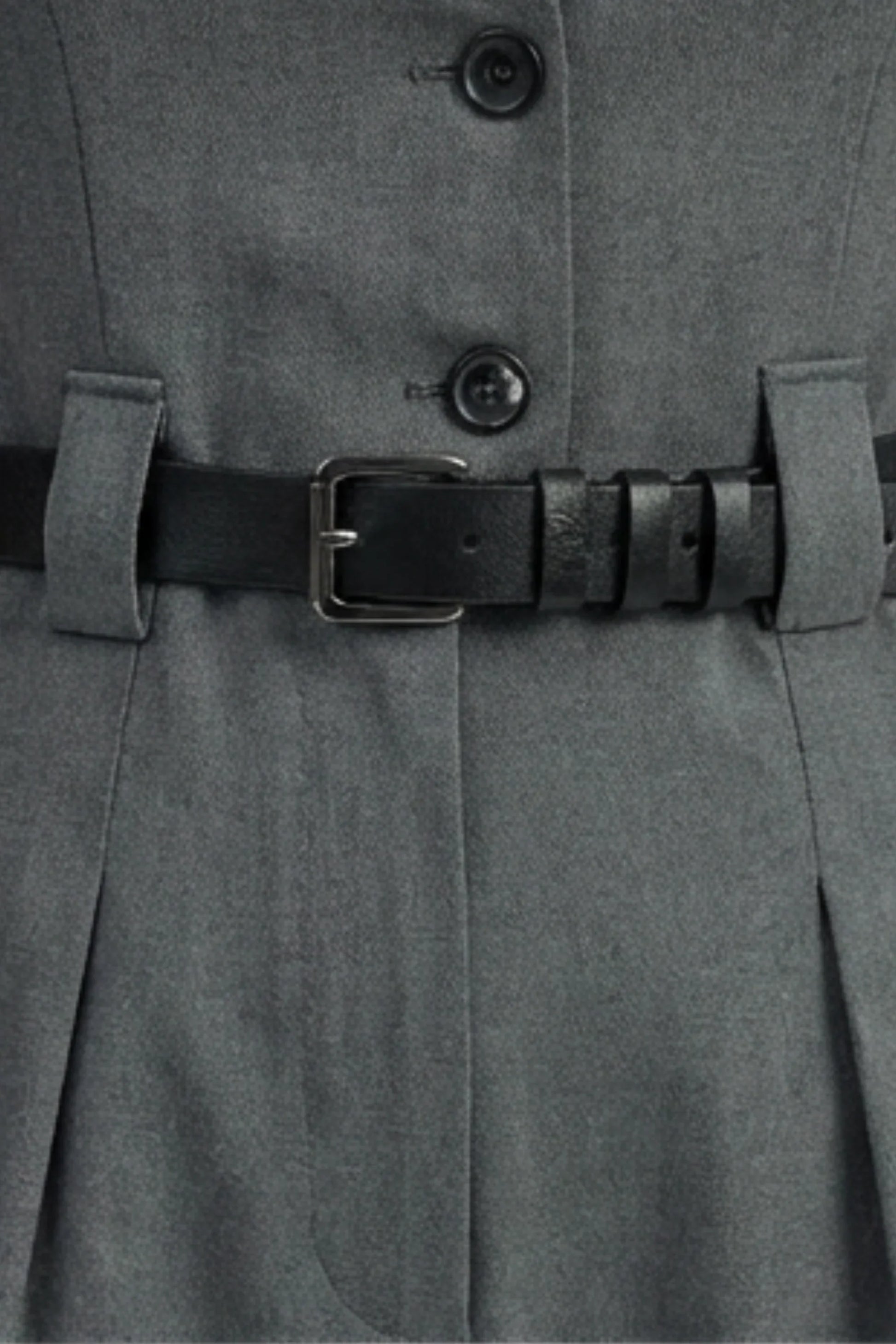 Alzya Grey Wide Leg Sleeveless Jumpsuit � High Waist Belted � DARK GREY