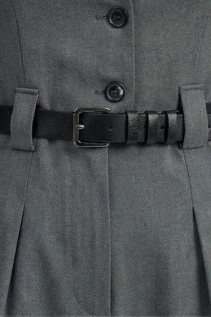 Alzya Grey Wide Leg Sleeveless Jumpsuit � High Waist Belted � DARK GREY