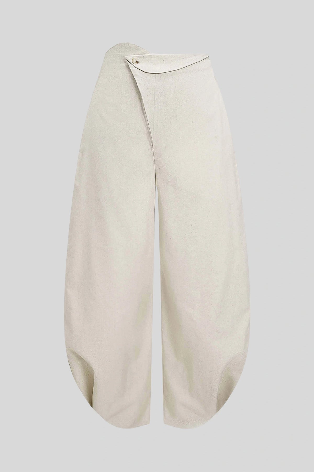 High-Waist Lantern Wide-Leg Pants Off White