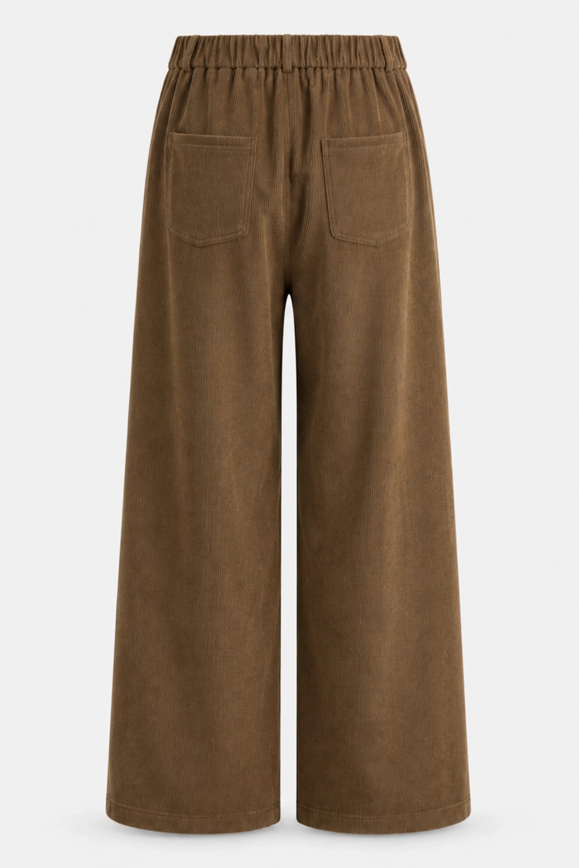 High-Waisted Corduroy Wide-Leg Pants – Brown Brown
