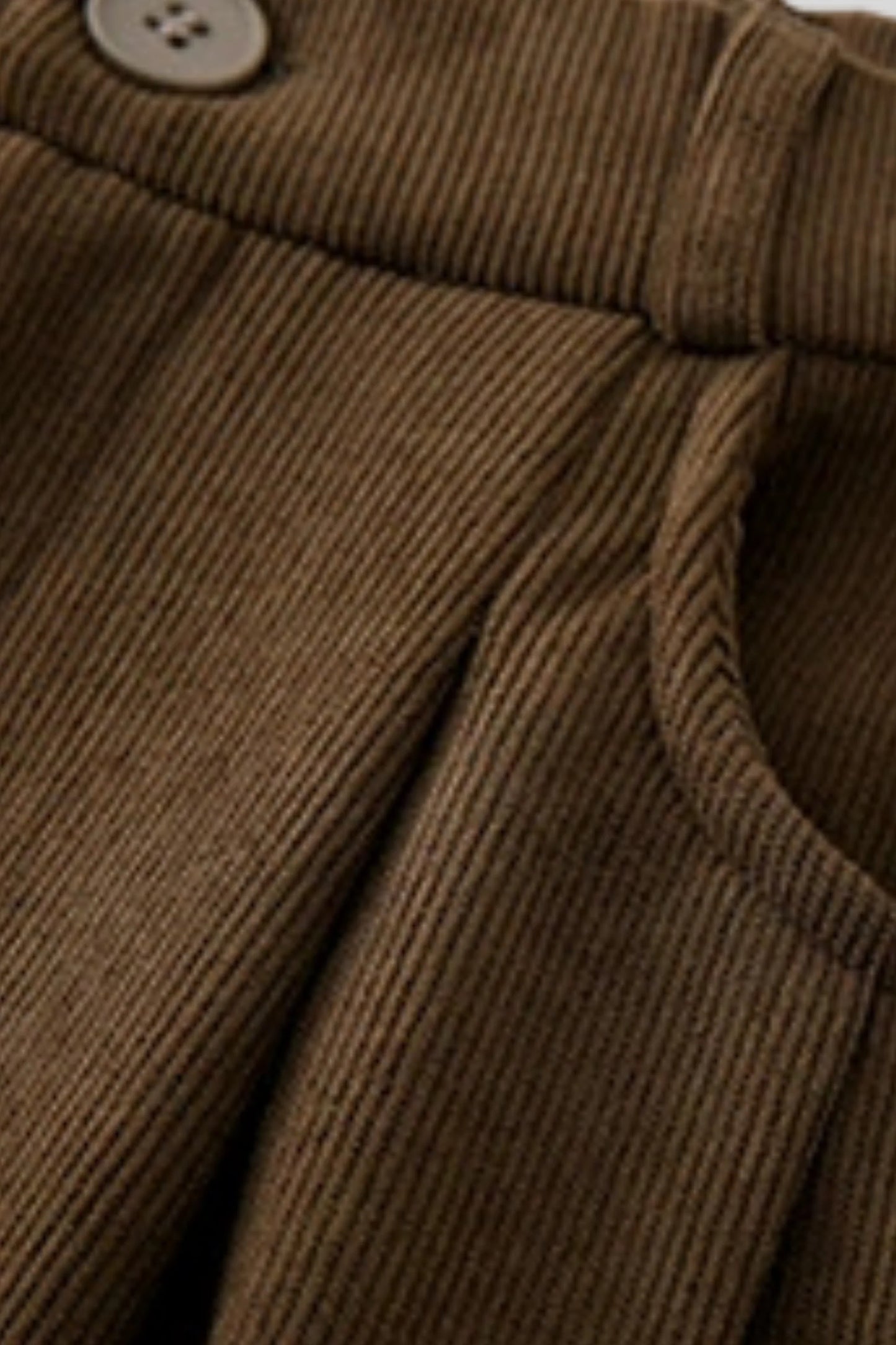 High-Waisted Corduroy Wide-Leg Pants – Brown Brown