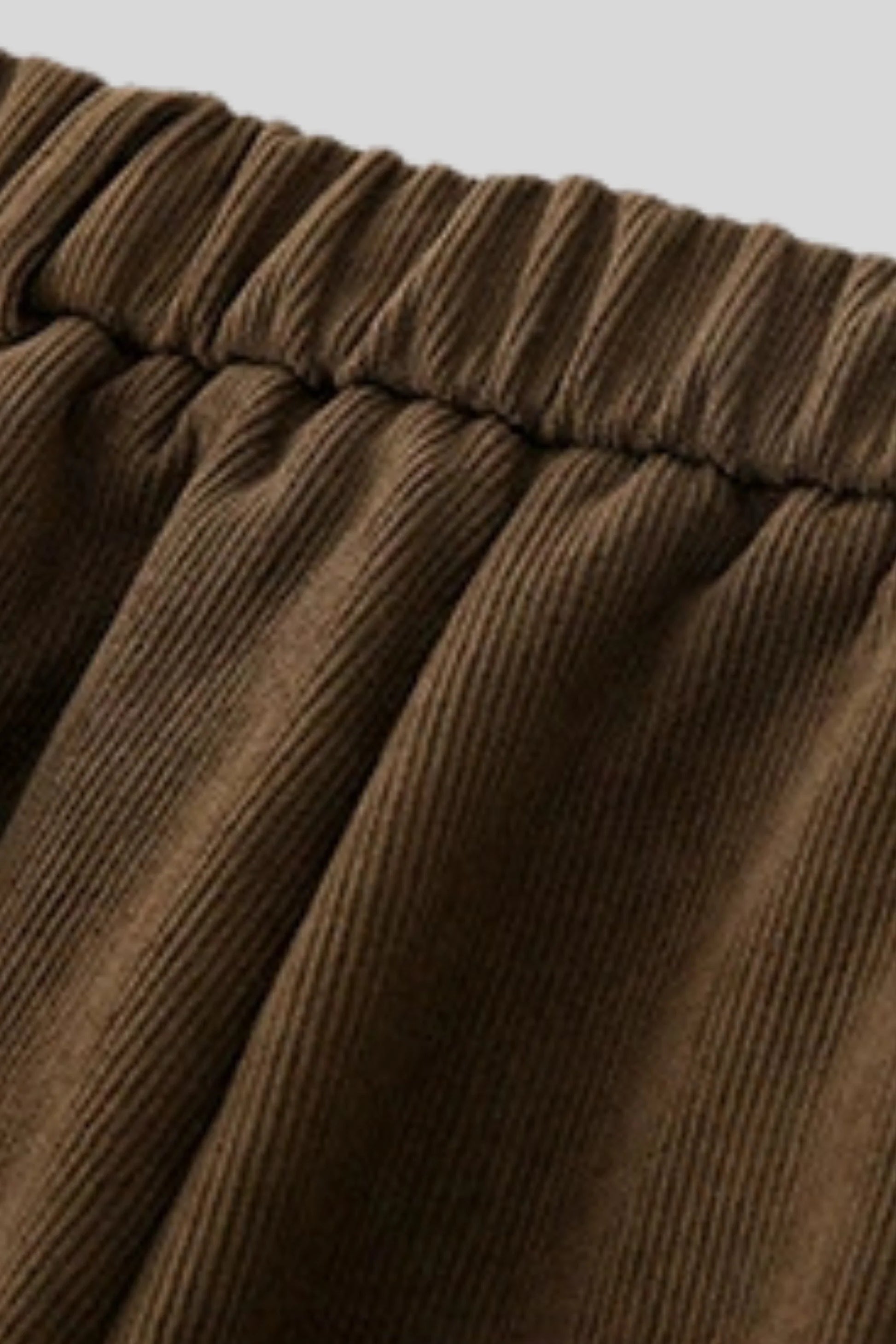 High-Waisted Corduroy Wide-Leg Pants – Brown Brown