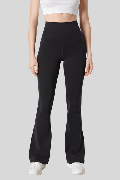 High-Waisted Flare Pants Crossover Waist_Black
