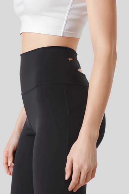 High-Waisted Flare Pants Crossover Waist_Black