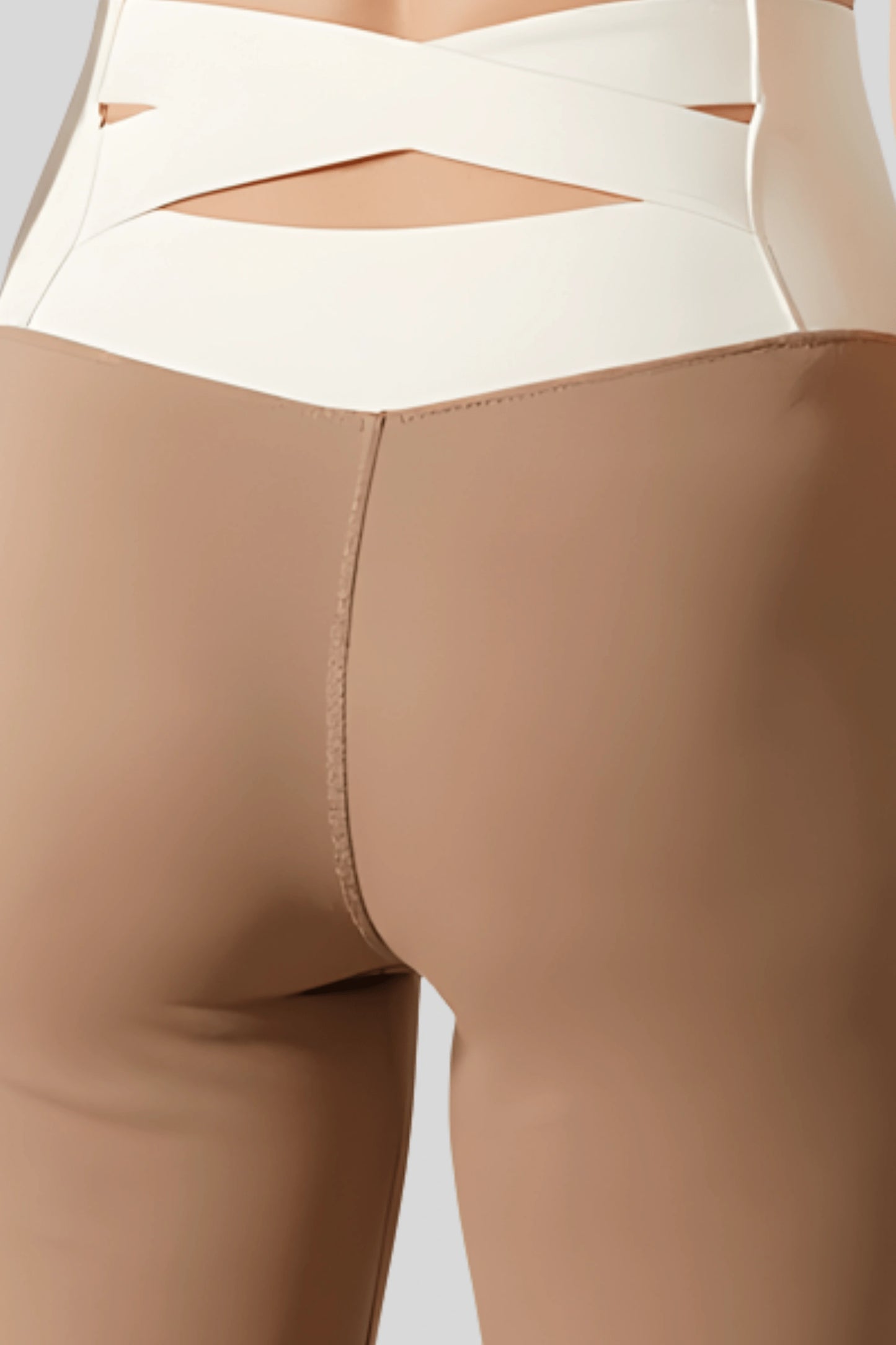 High-Waisted Flare Pants Crossover Waist_Cocoa_Cream