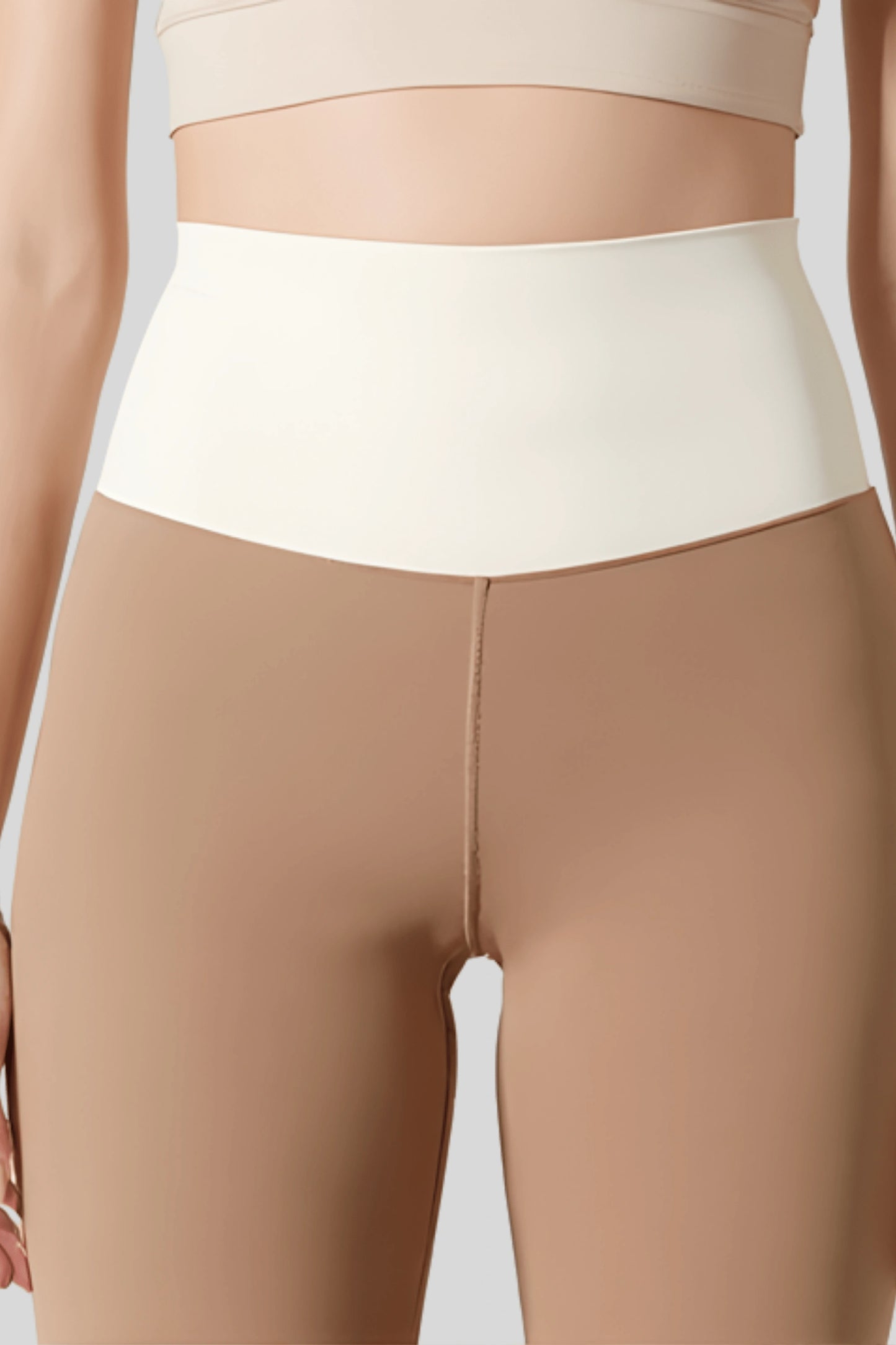 High-Waisted Flare Pants Crossover Waist_Cocoa_Cream