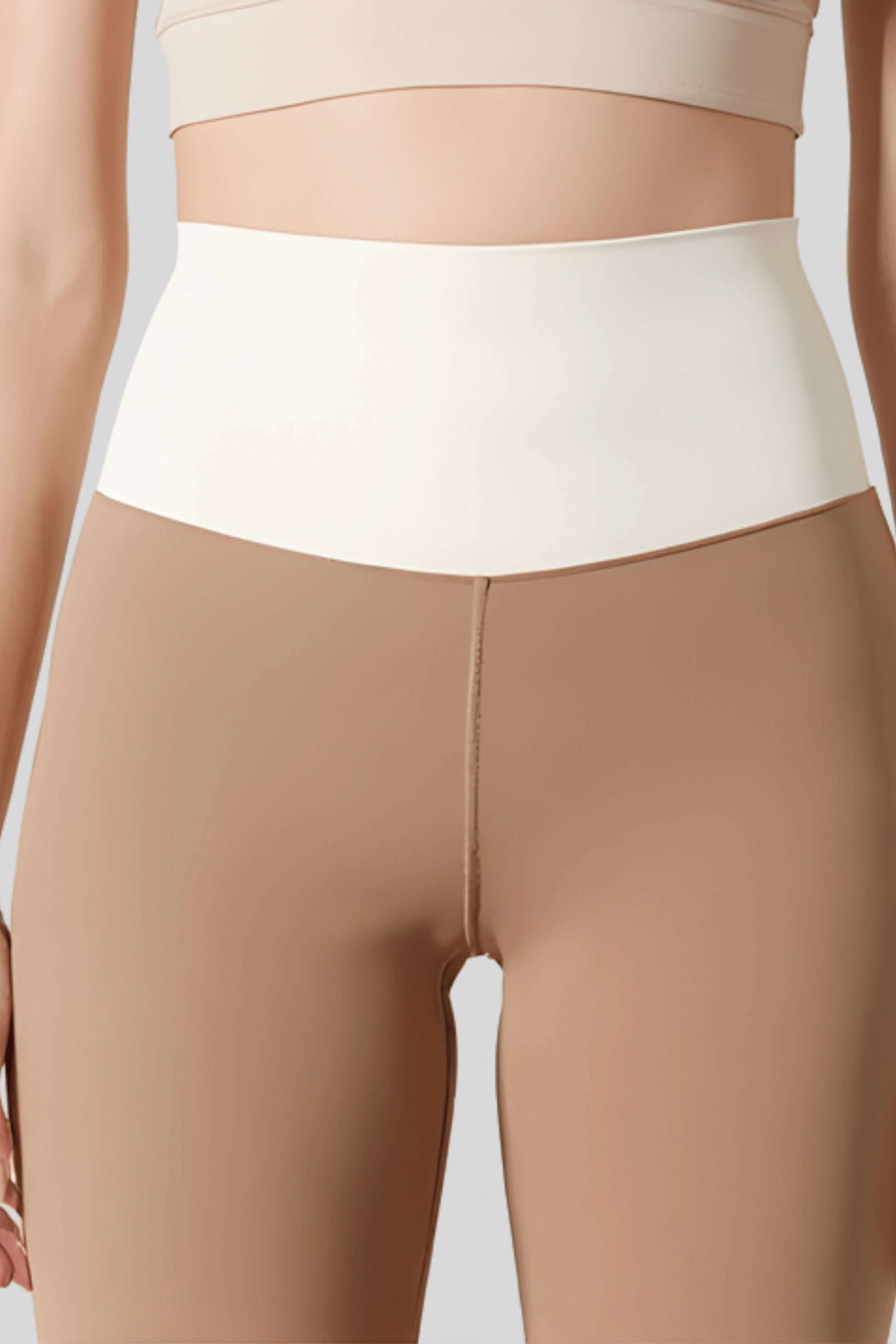 High-Waisted Flare Pants Crossover Waist_Cocoa_Cream