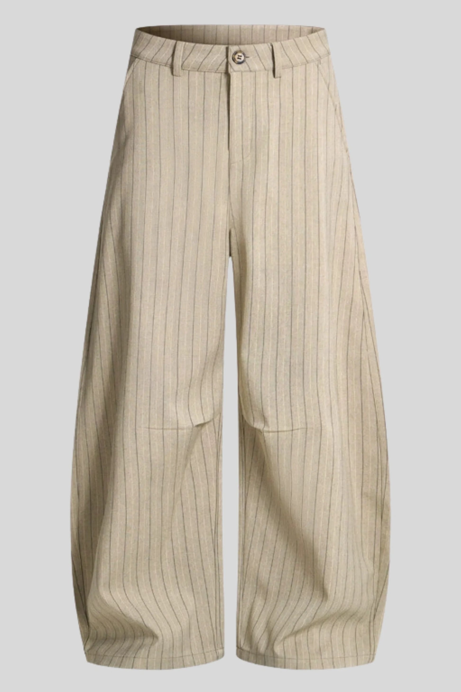 High-Waisted Pinstripe Wide-Leg Pants – Khaki Khaki