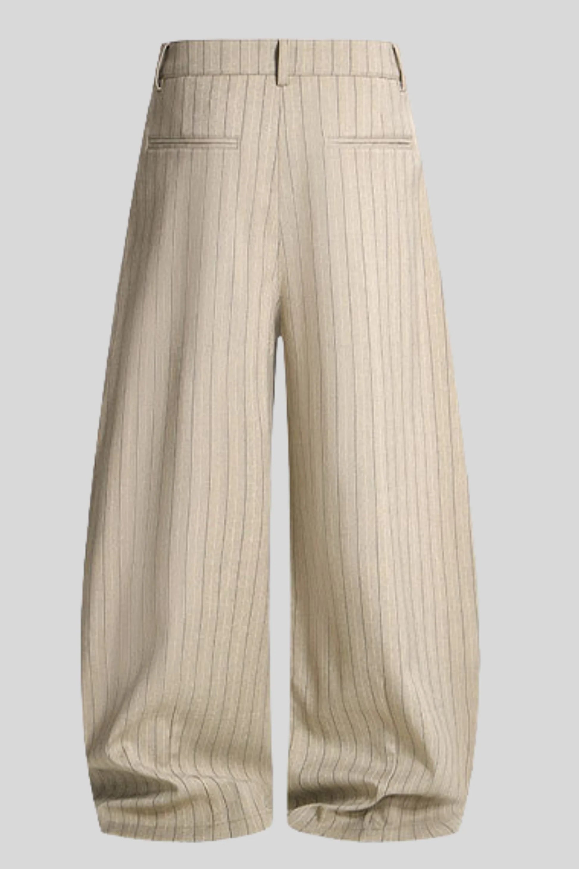 High-Waisted Pinstripe Wide-Leg Pants – Khaki Khaki