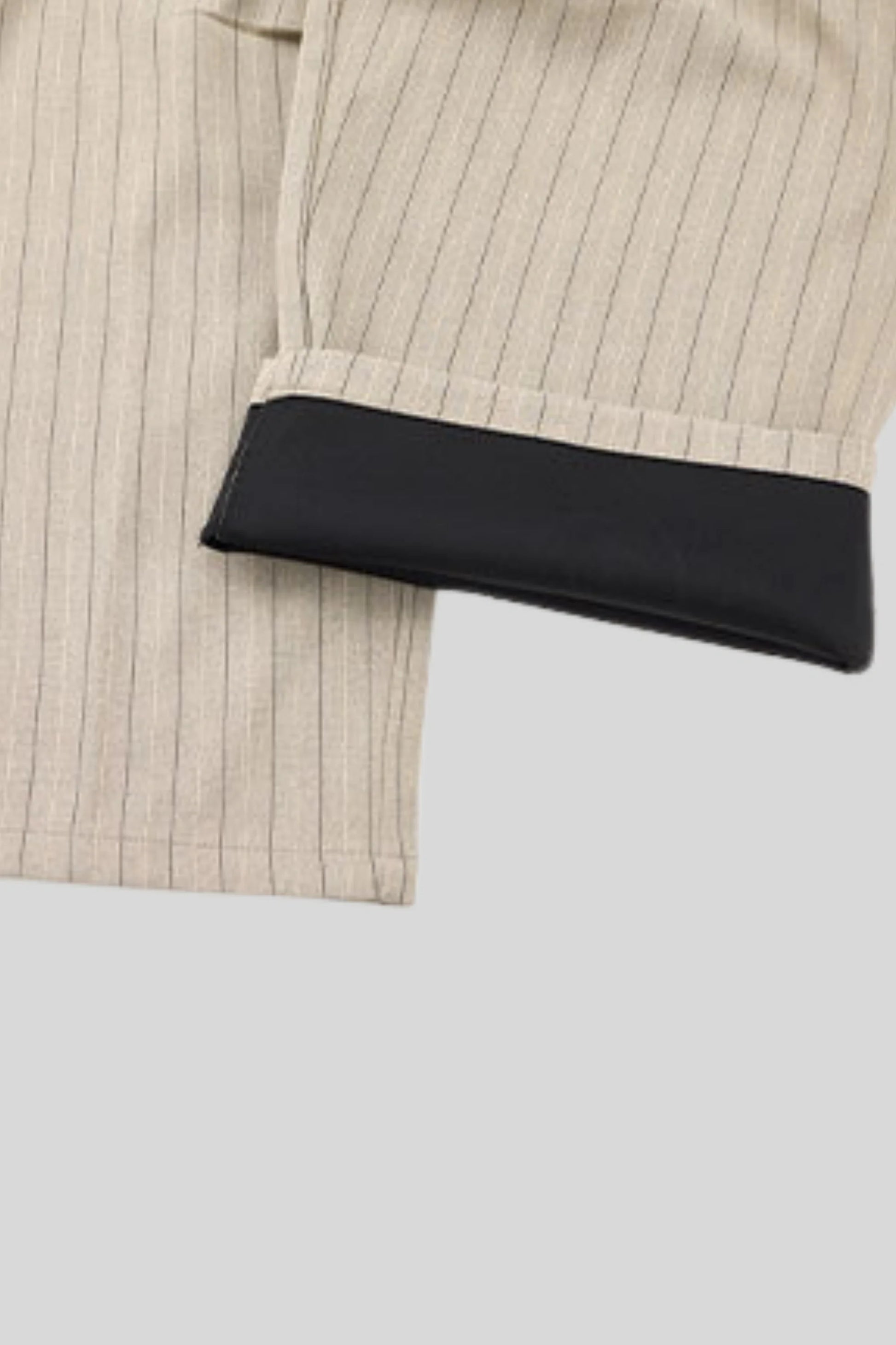High-Waisted Pinstripe Wide-Leg Pants – Khaki Khaki