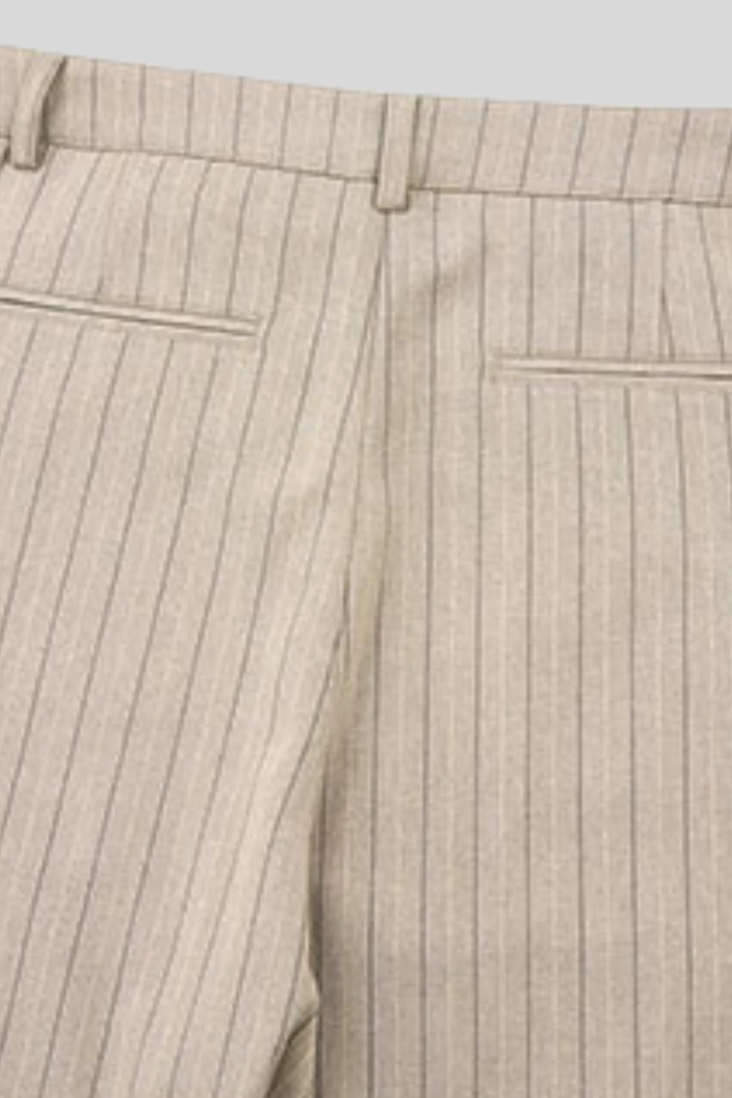 High-Waisted Pinstripe Wide-Leg Pants – Khaki Khaki