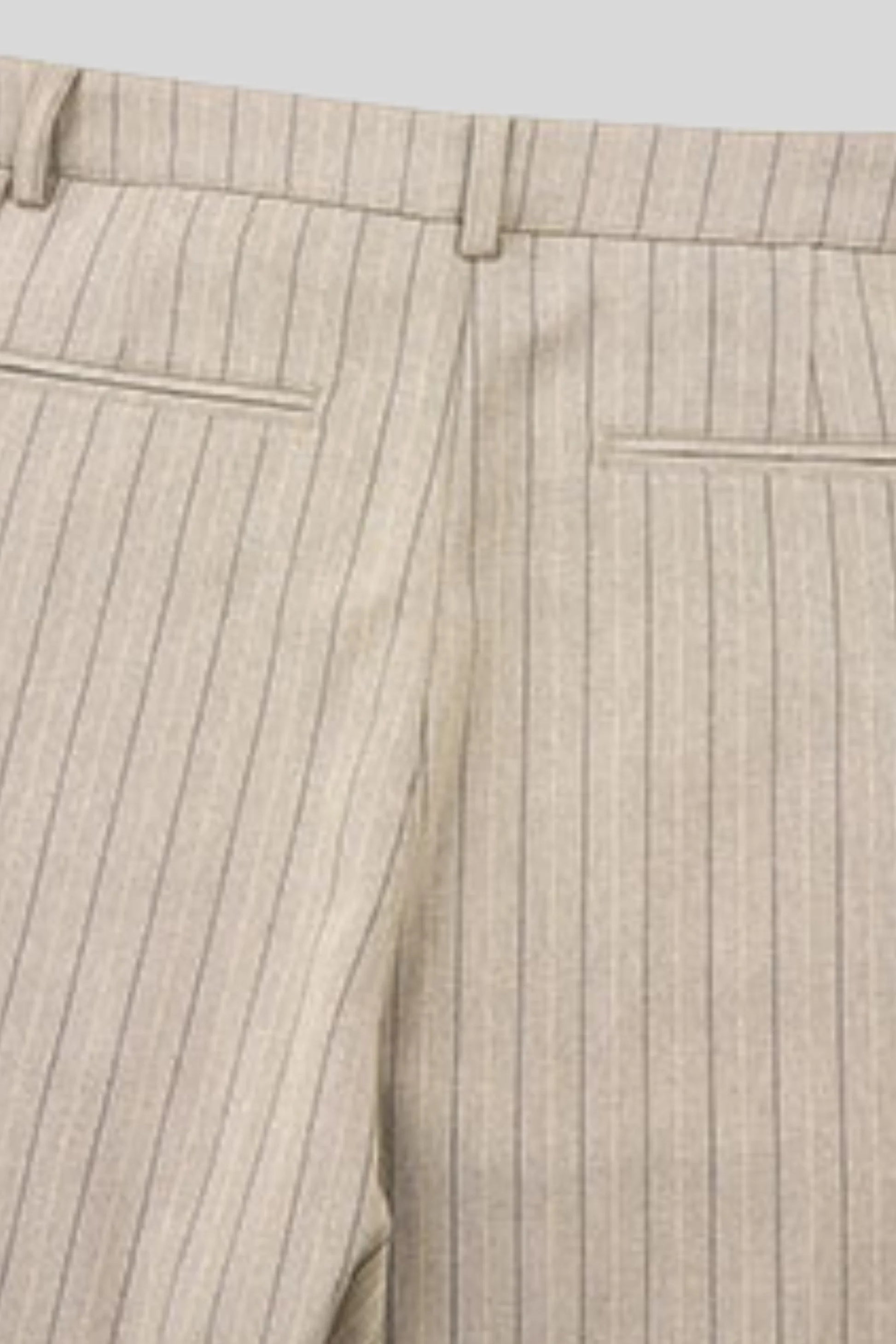 High-Waisted Pinstripe Wide-Leg Pants – Khaki Khaki