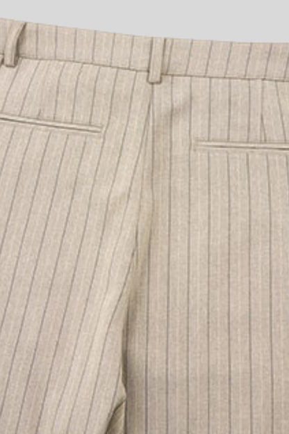 High-Waisted Pinstripe Wide-Leg Pants – Khaki Khaki