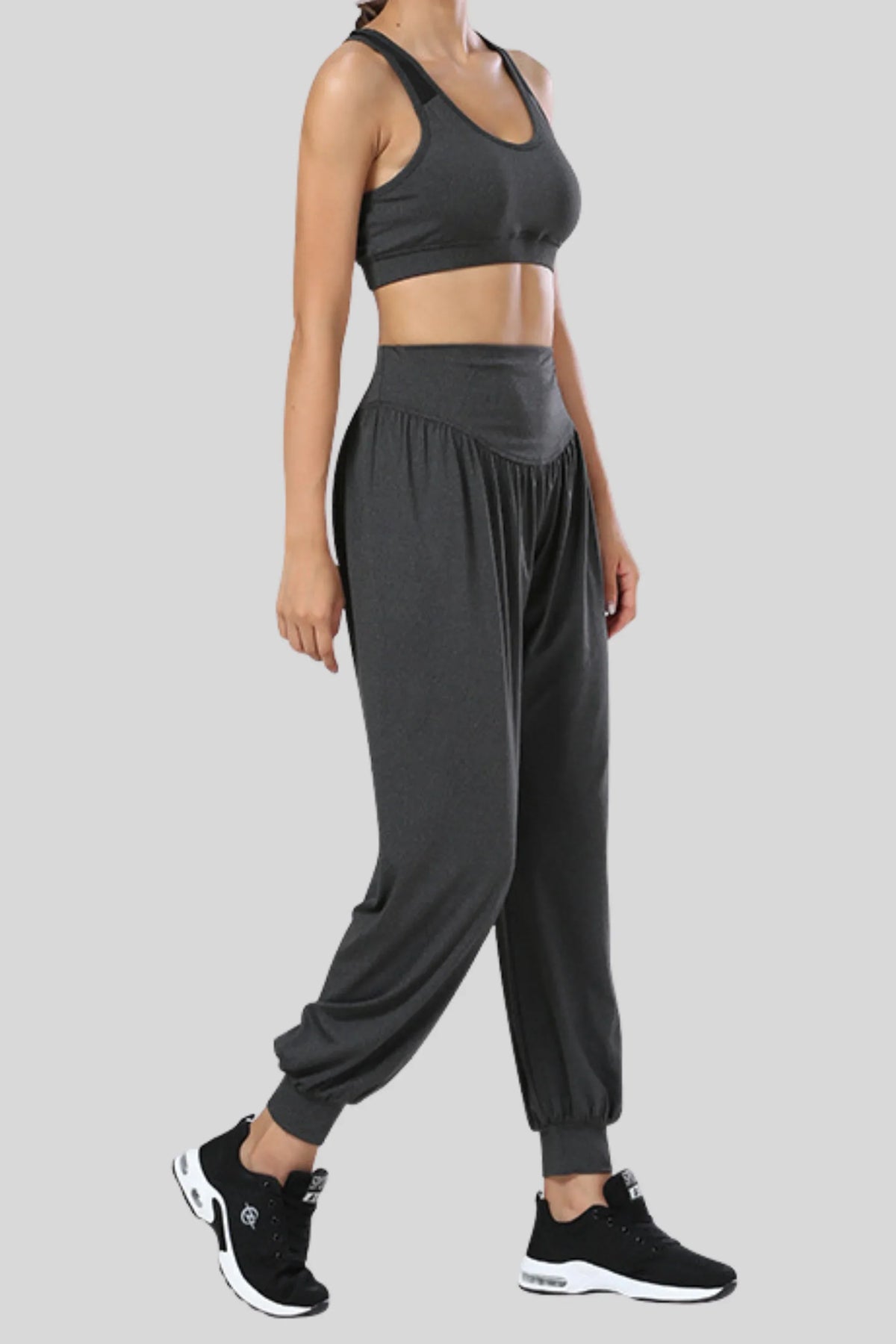 High-Waisted Yoga Pants – Grey Grey