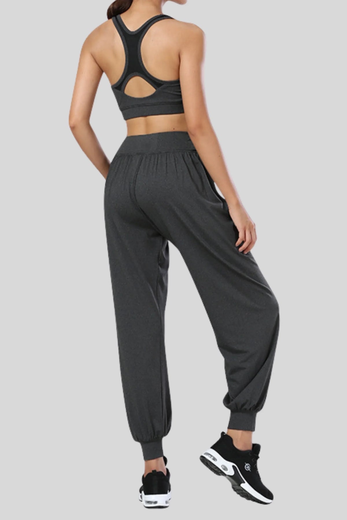 High-Waisted Yoga Pants – Grey Grey
