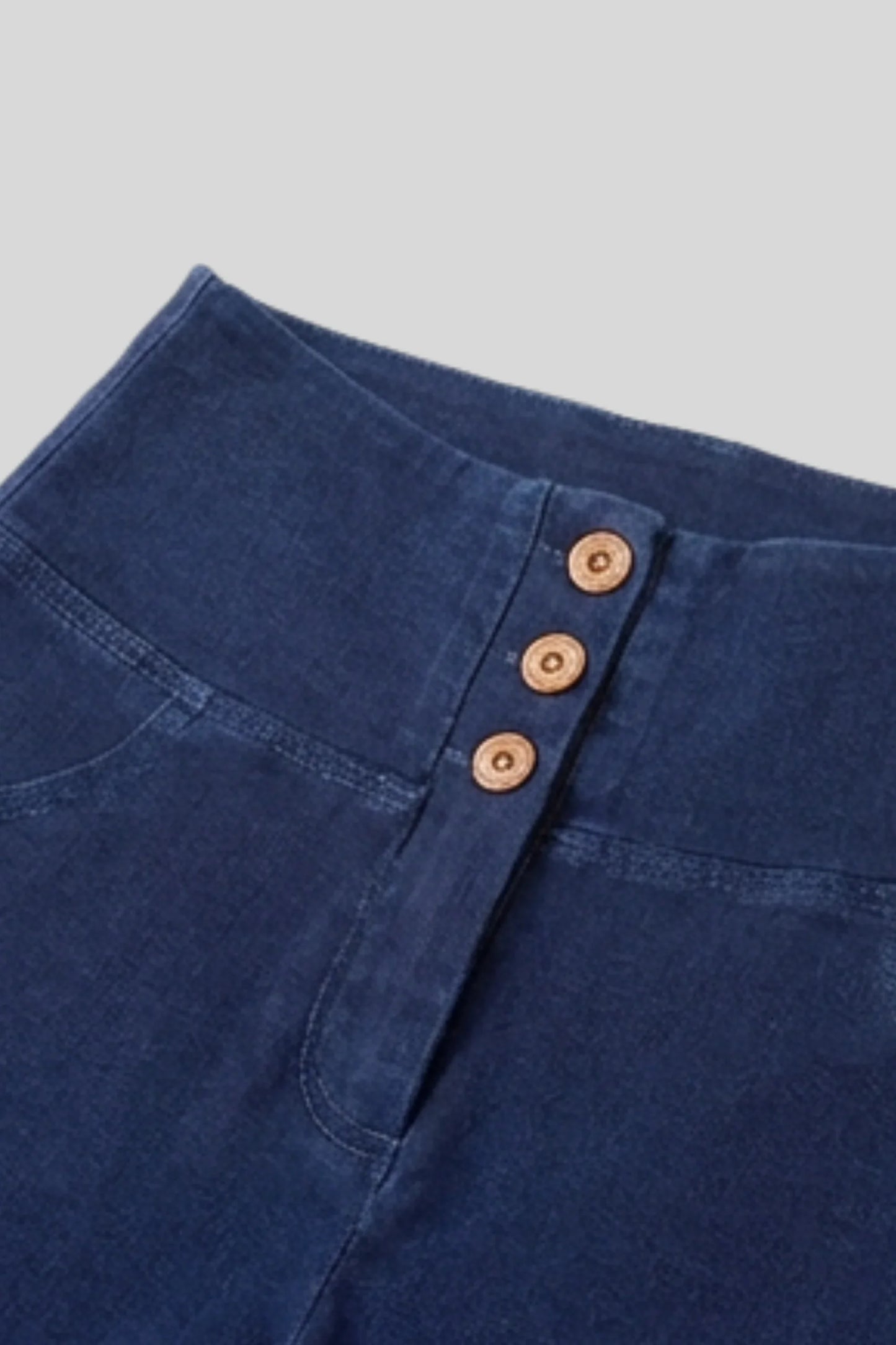 Alzya High Waist Flare Denim Pants � 90% Cotton Retro Fitted Cut � DARK BLUE