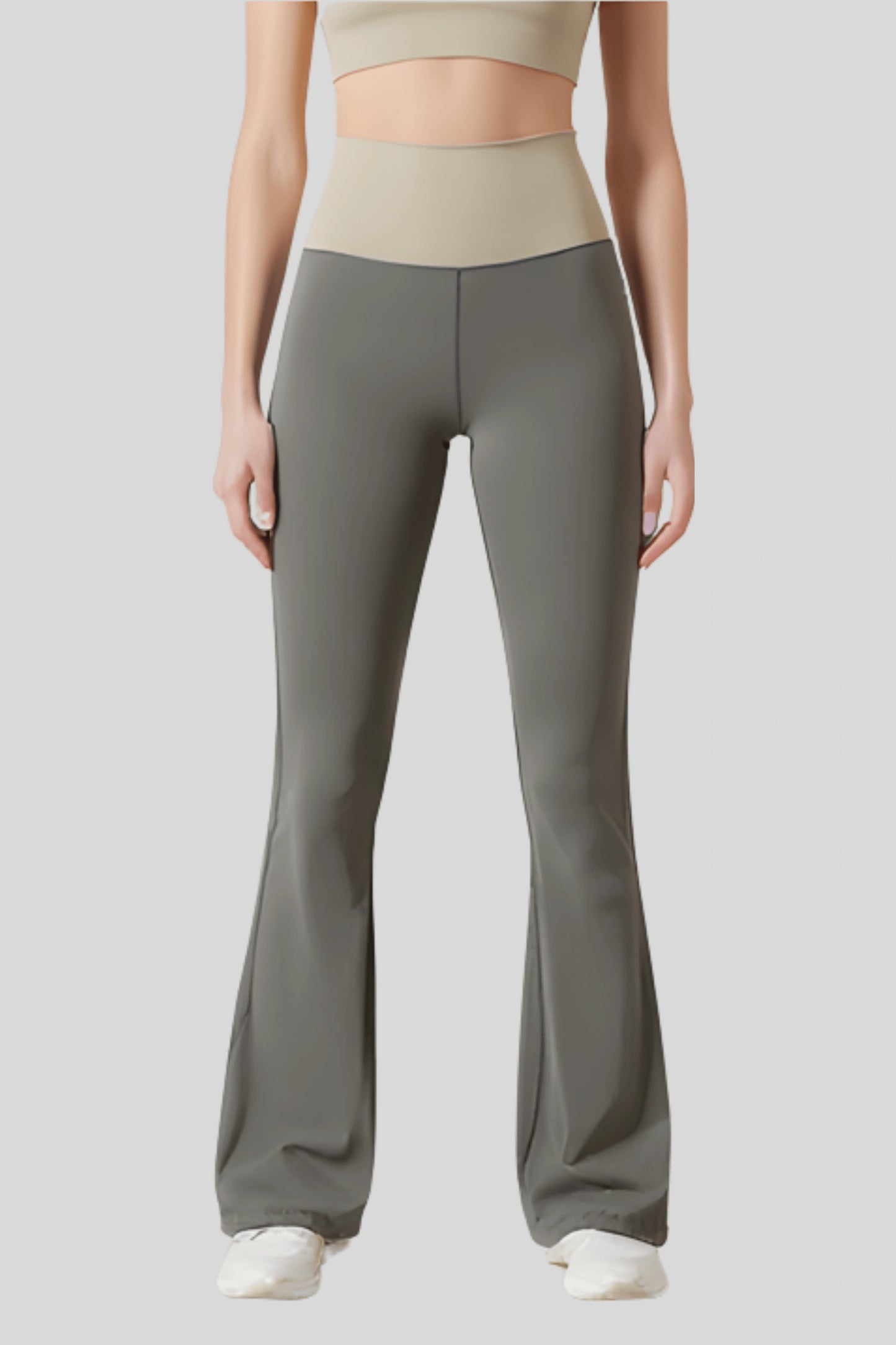 High_waisted_Flare_Pants_Crossover_Waist_Verdant_Green