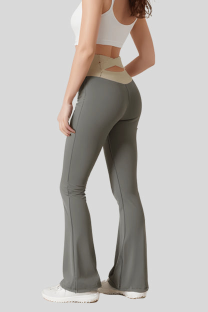 High_waisted_Flare_Pants_Crossover_Waist_Verdant_Green