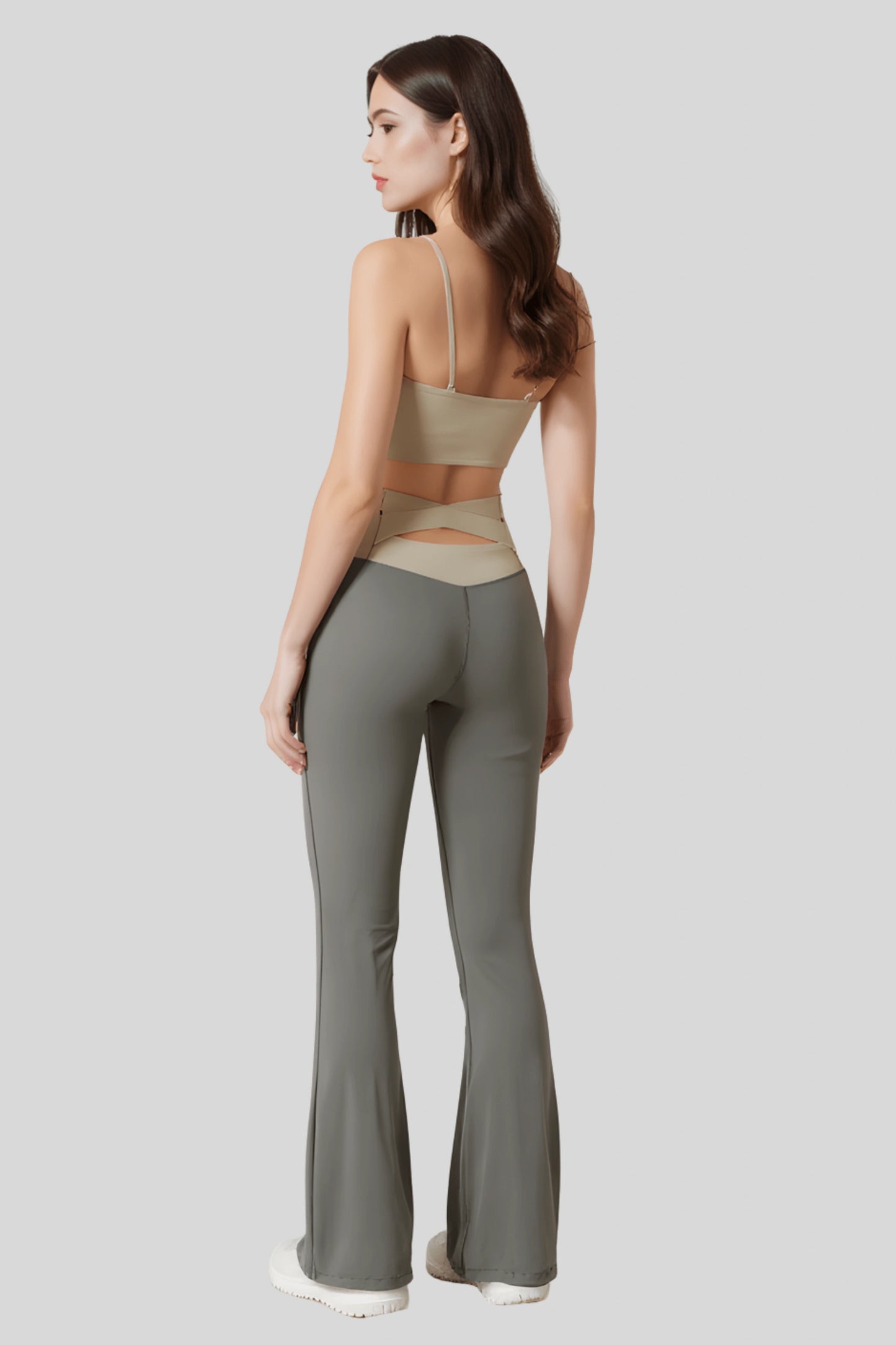 High_waisted_Flare_Pants_Crossover_Waist_Verdant_Green