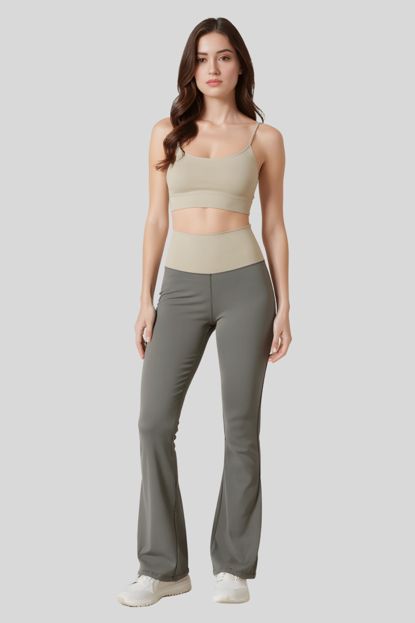 High_waisted_Flare_Pants_Crossover_Waist_Verdant_Green