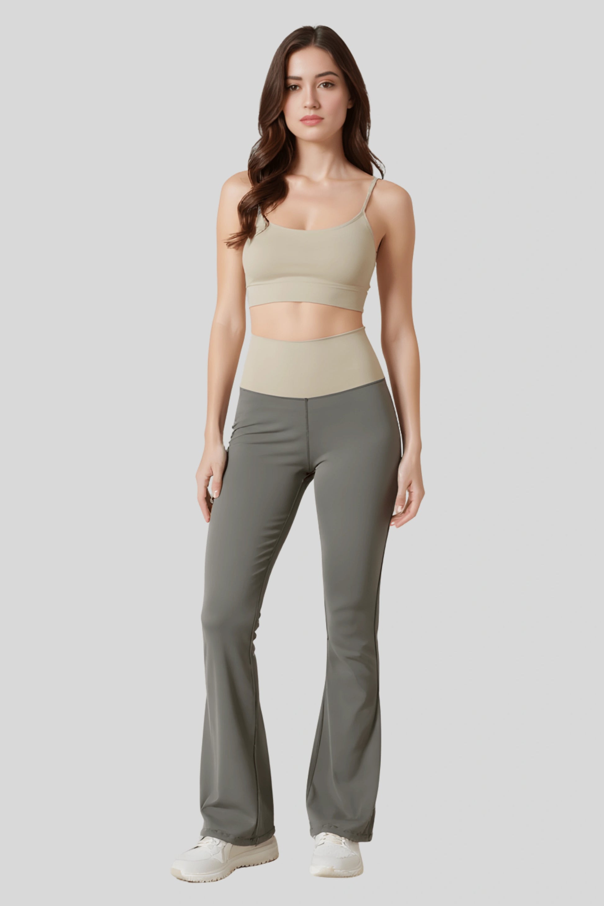 High_waisted_Flare_Pants_Crossover_Waist_Verdant_Green