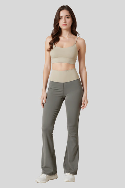 High_waisted_Flare_Pants_Crossover_Waist_Verdant_Green