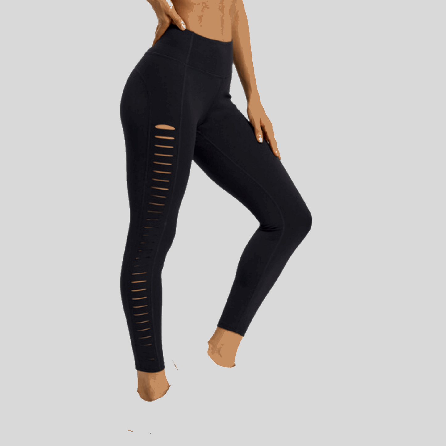 Yoga Pants – High-Waisted, Sculpting, Butt Lifting with Breathable Fabric & Side Cutouts - Alzya