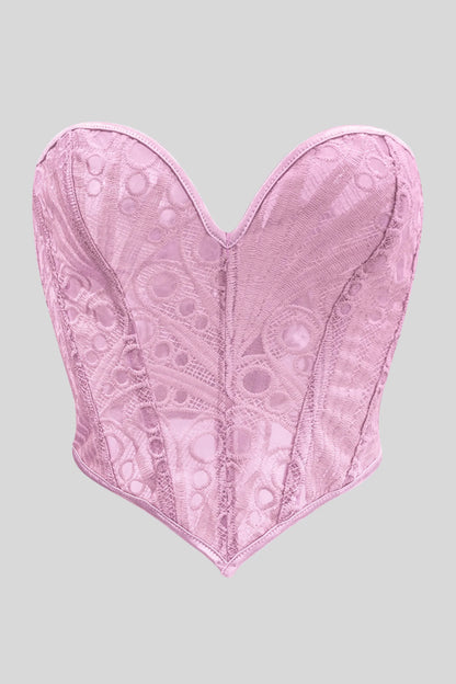 Lace Pink Corset Top Pink