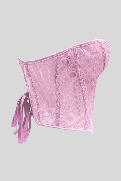 Lace Pink Corset Top Pink