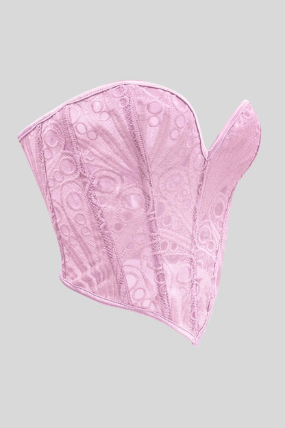 Lace Pink Corset Top Pink
