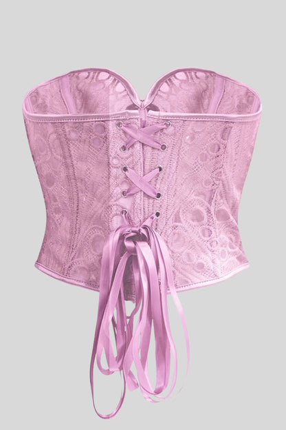 Lace Pink Corset Top Pink