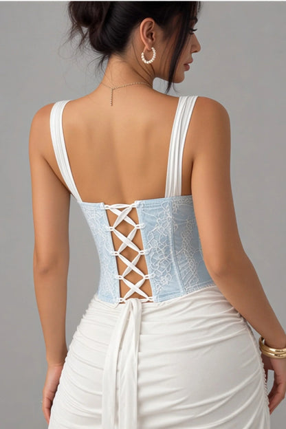 Light Blue Lace Corset Top Light Blue