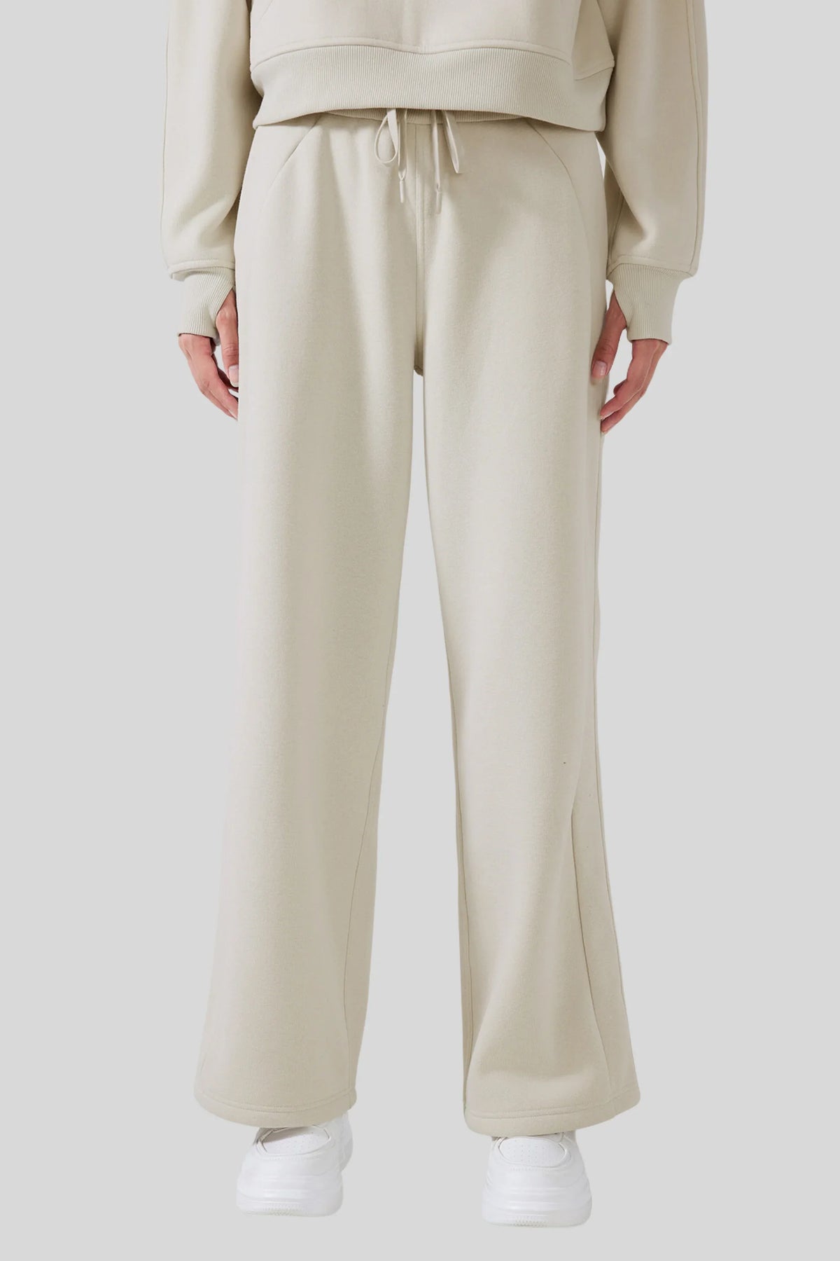 Alzya Fleece-Lined Sweatpants jogger Brown Beige