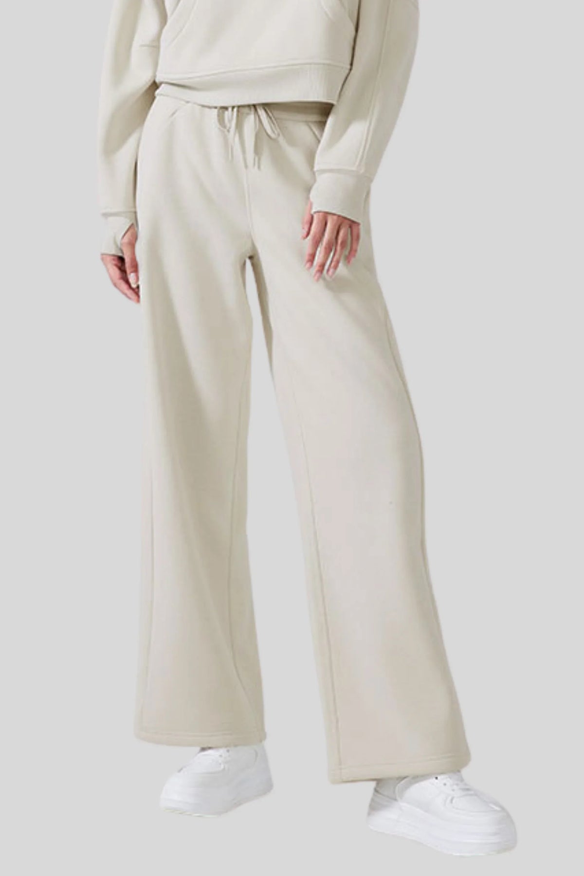 Alzya Fleece-Lined Sweatpants jogger Brown Beige
