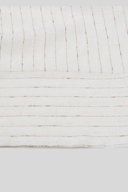 High-Waisted Pinstripe Wide-Leg Pants – White White