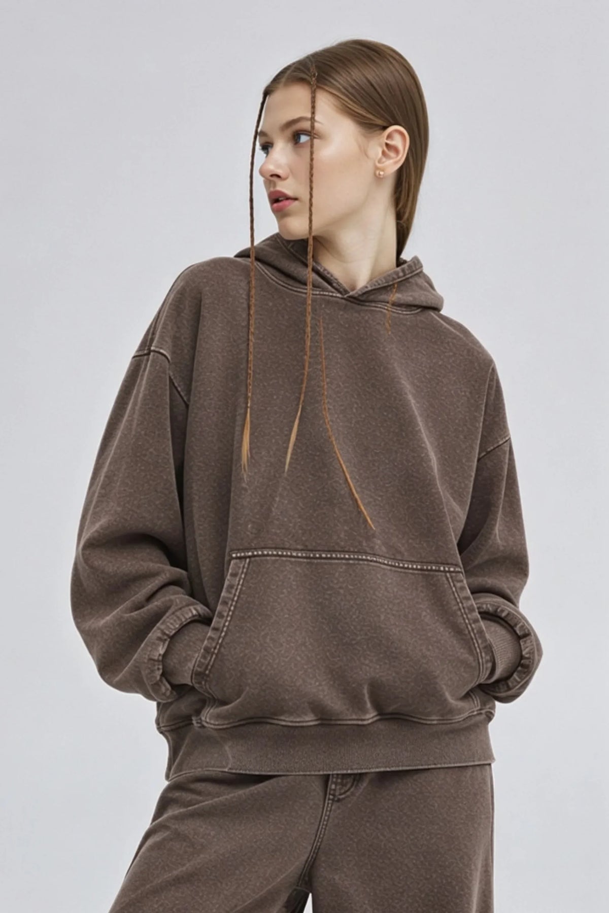 Oversized Hooded Sweatshirt – Black Black