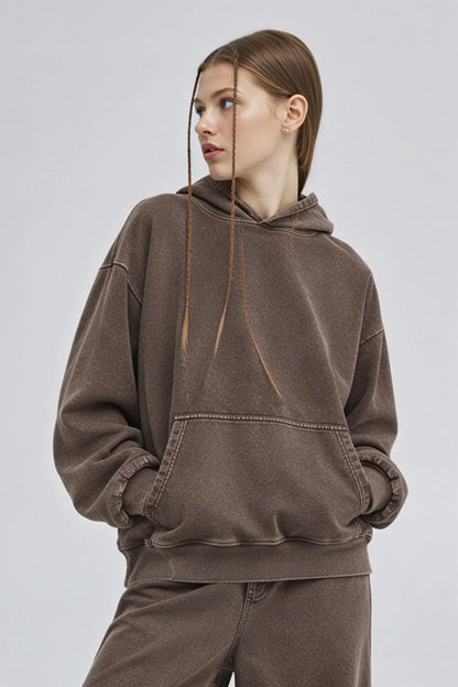 Oversized Hooded Sweatshirt – Black Black