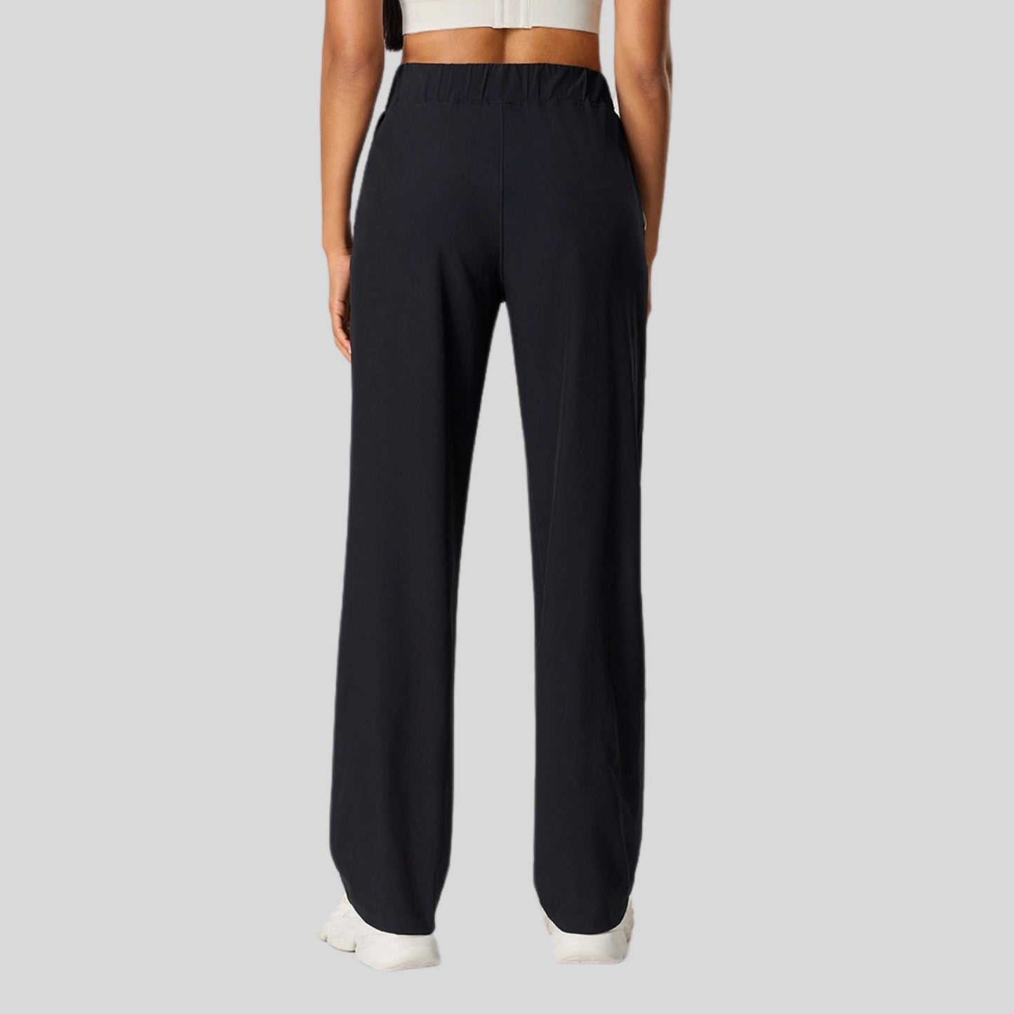 Alzya® High-Waisted Pants – Contrast Elastic Waistband, Fluid Fit & Zero Fastening - Alzya